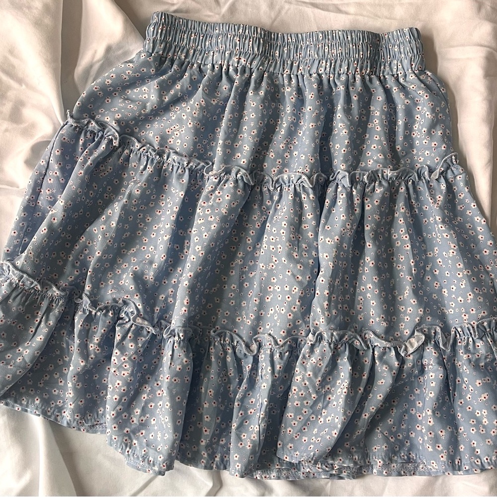 Princess Polly Blue Floral Ruffle Mini Skirt - Picture 3 of 4